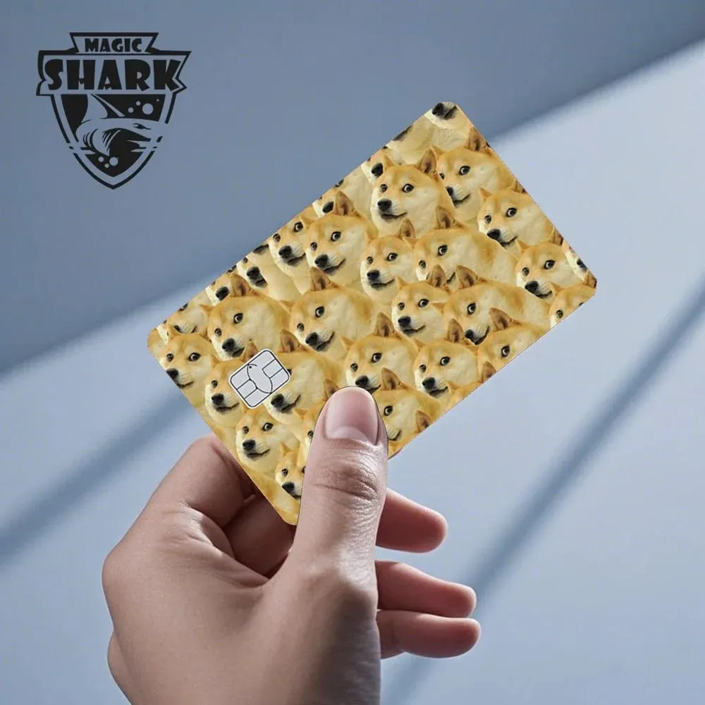 Magic Shark Dog Meme Hunter Stanks 3M מט PVC קדמי מדבקה כיסוי עור לכרטיס אשראי בנקאי