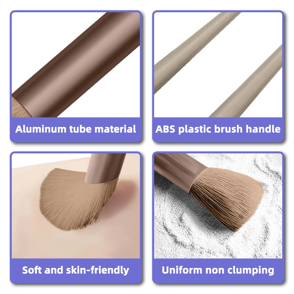 13 Buah/Set Set Kuas Makeup Kuas Kosmetik Serat Sintetis Lembut untuk Wajah Mata Foundation Blush Eyeshadow dengan Kantong Penyimpanan