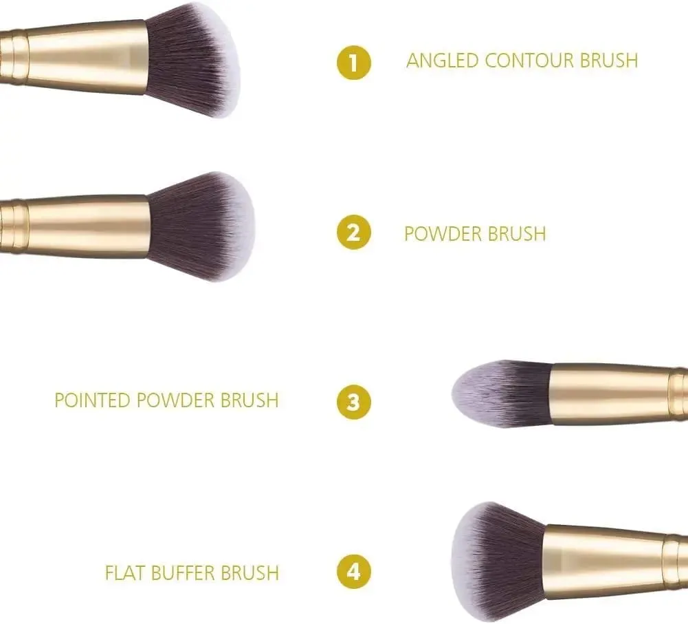 DUcare 2Pcs Πινέλα Μακιγιάζ Duo End Face Brush For Foundation Powder Buffer και Contour Eyeshadow Synthetic Cosmetic Tools Makeup