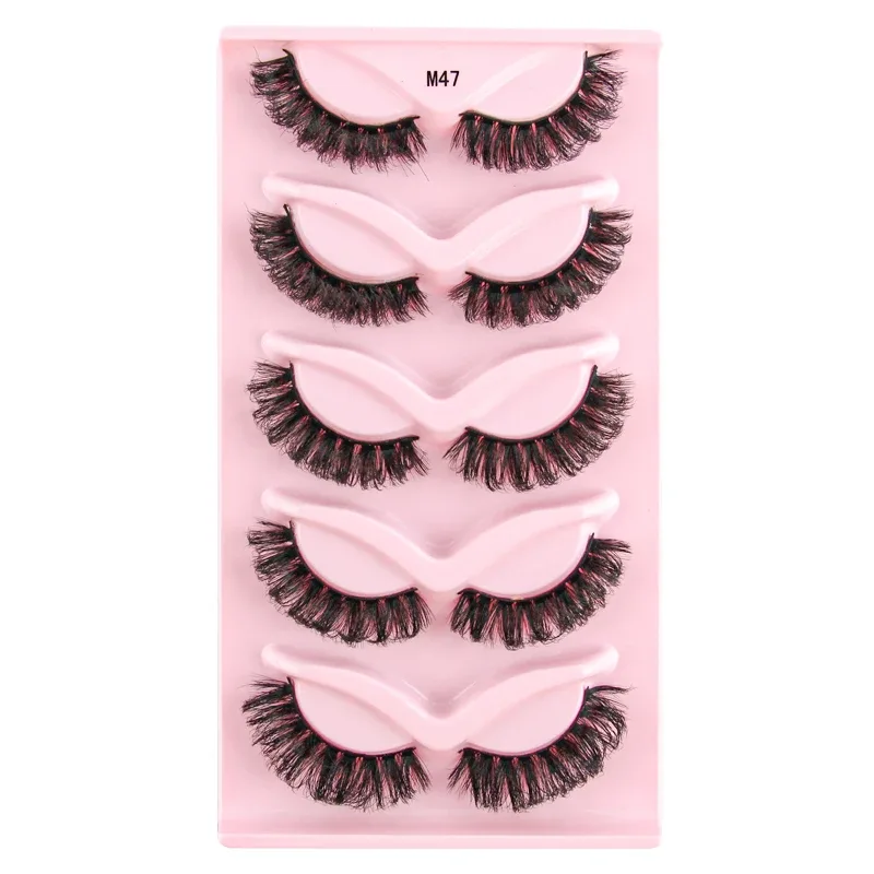 Half Eye Lashes Cat Eye Lashes 3/5/10 Ζεύγη ψεύτικες βλεφαρίδες Αφράτη απαλή φυσική εμφάνιση Clear Band 3D Mink Lashes Extension Μακιγιάζ