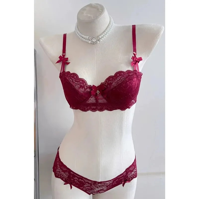 Δημοφιλές Σετ σουτιέν με δαντέλα Pure Desire 32‑38AB Underwire μεγάλο μπούστο Ελαχιστοποιητής Push Up Side Support Εσώρουχα για νεαρά κορίτσια Καθημερινά ρούχα