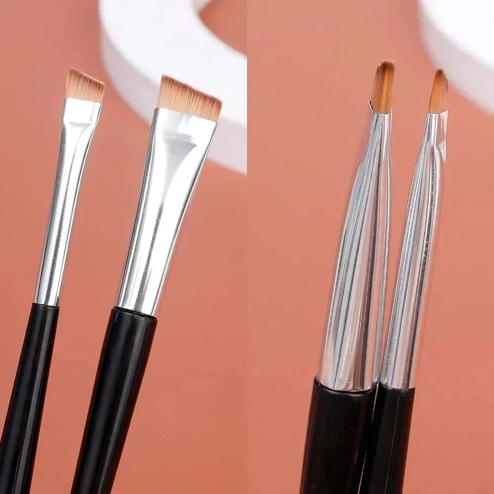 1/10pcs Double Head Blade Eyeliner Eyebrow Brush Portable Soft Flat Fine Eye Liner Brow Contour Makeup Brushes Make Up Tools Set