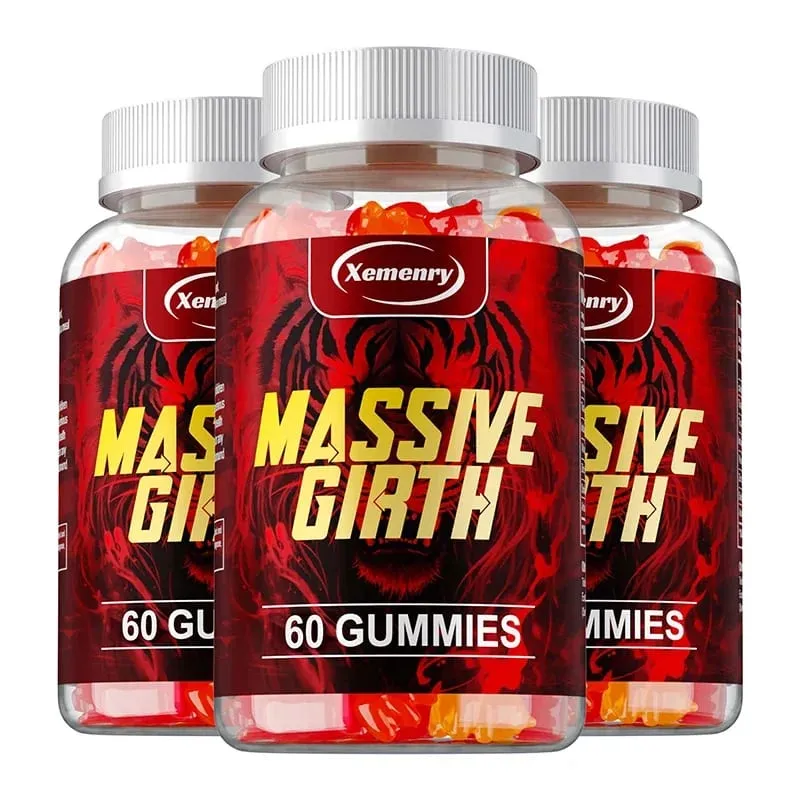 Massive Girth Gummies for Men - Men's Vitality Enhancer Increase Size and Stamina Boost Strength and Confidence Vegan