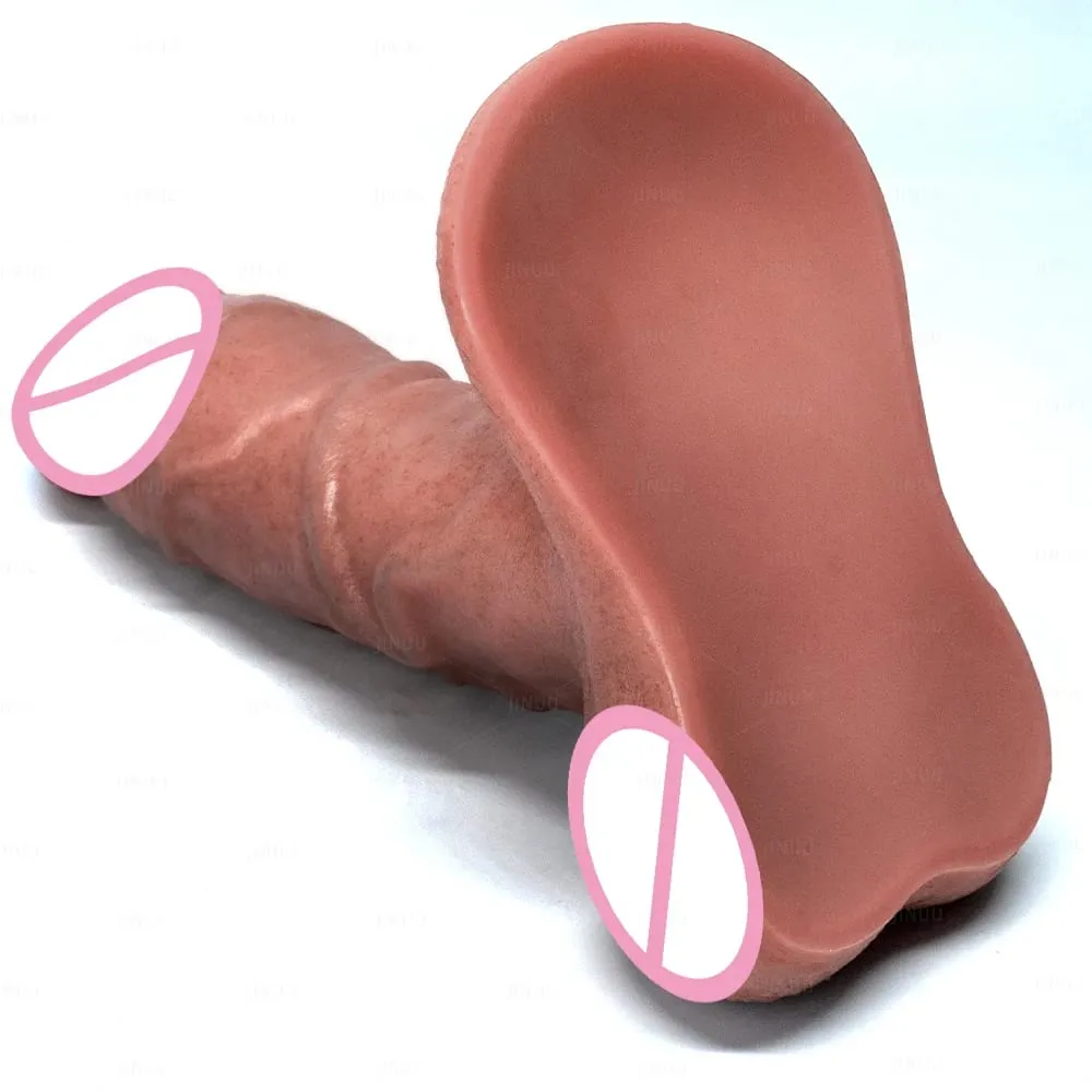 XXL Thick Silicone Dildo with Large Suction Cup Skin-Friendly Soft Silicone Massager Realistic Pore-Level Texture Penis Sex Toy