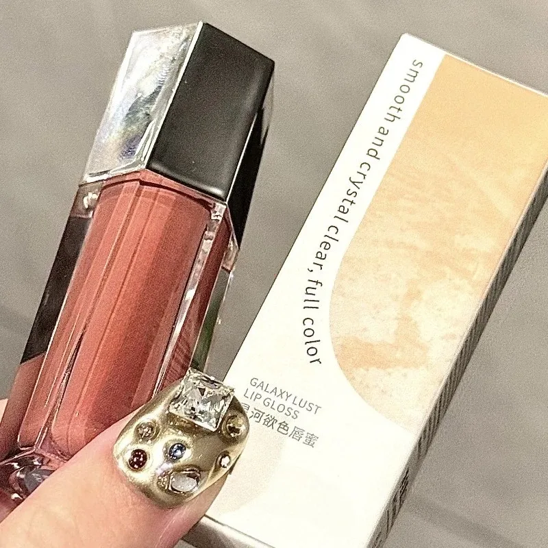 Ice Transparent Brown Lip Gloss Moisturizing Glossy Liquid Lipstick Water Light Glass Mirror Lip Glaze Long-lasting Beauty Lips