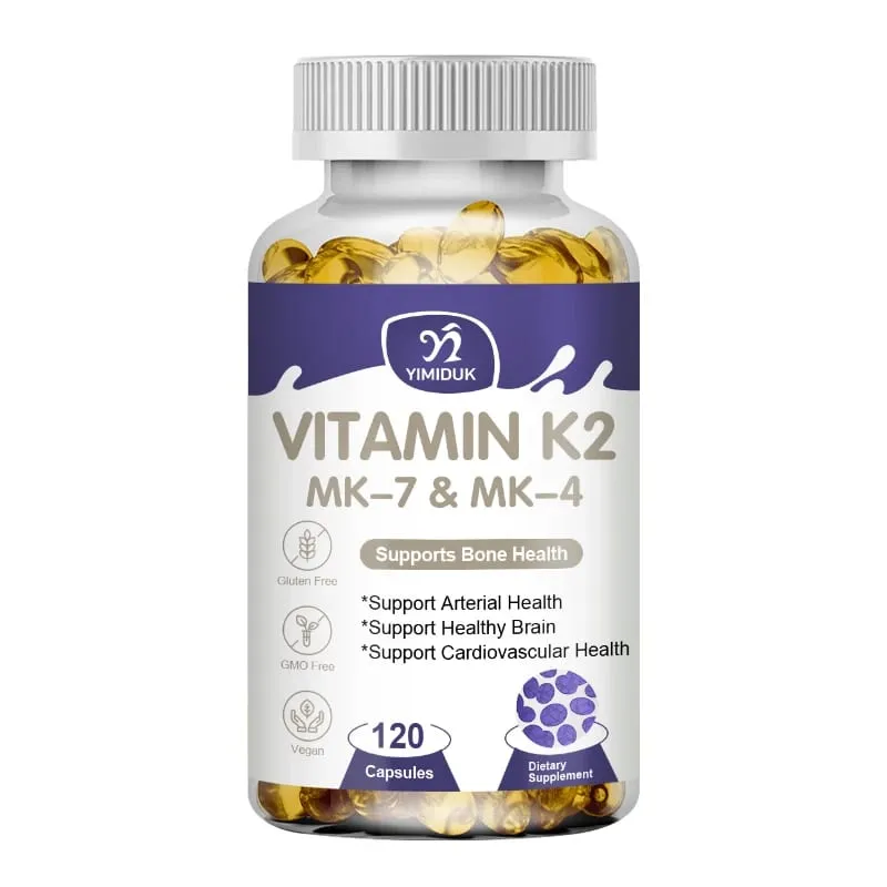 ויטמין K2 (MK7 ו-MK4) עם תוסף D3- תומך בעצמות חזקות ובריאות לב וכלי דם במוח