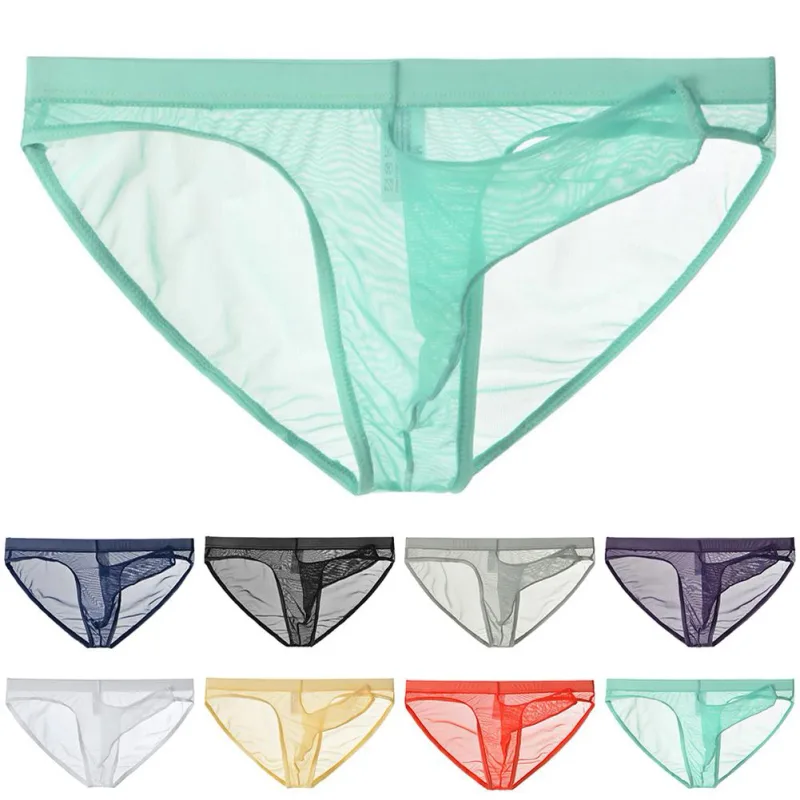 Herenondergoed Mesh Transparante Olifantneusslip Dunne lichtgewicht sneldrogende ademende onderbroek met lage taille