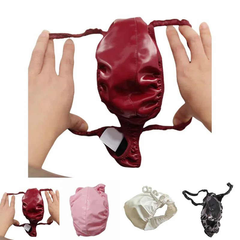 Sexy Men PVC Shiny U Convex Pouch Briefs Low-Rise G-string Latex Oil Gloosy Sexy Thong Carapace U Bulge Underwear