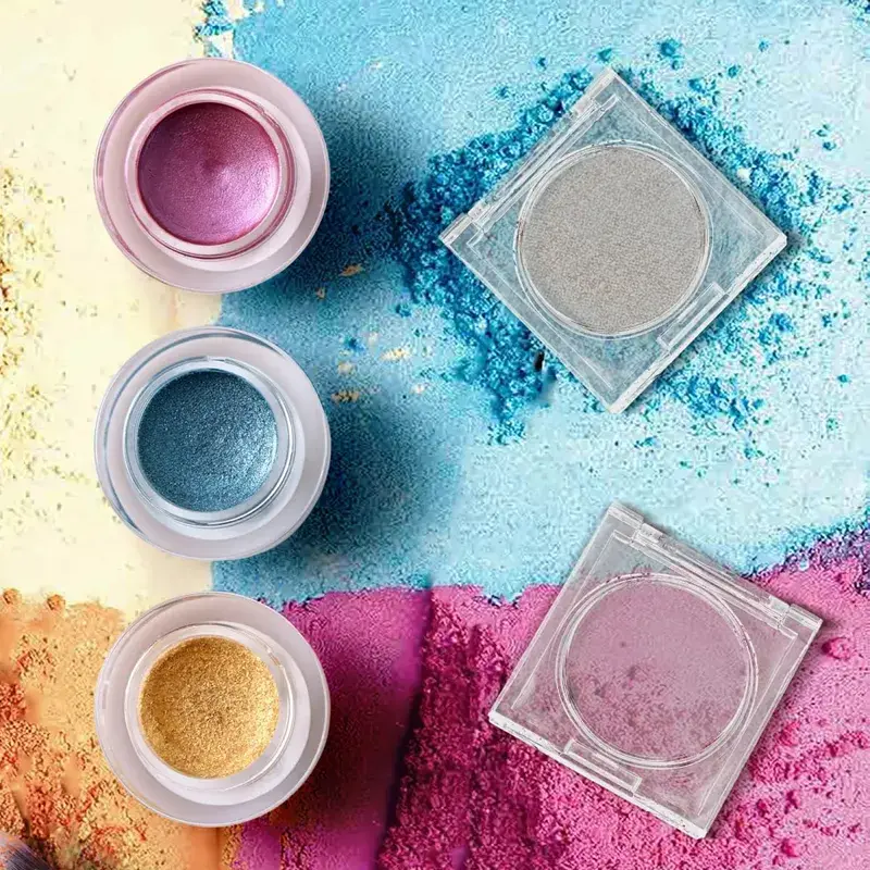 4Pcs Portable Compact Blush Boxes Small Empty Makeup Organizer Containers Travel Containers Refillable Eyeshadow