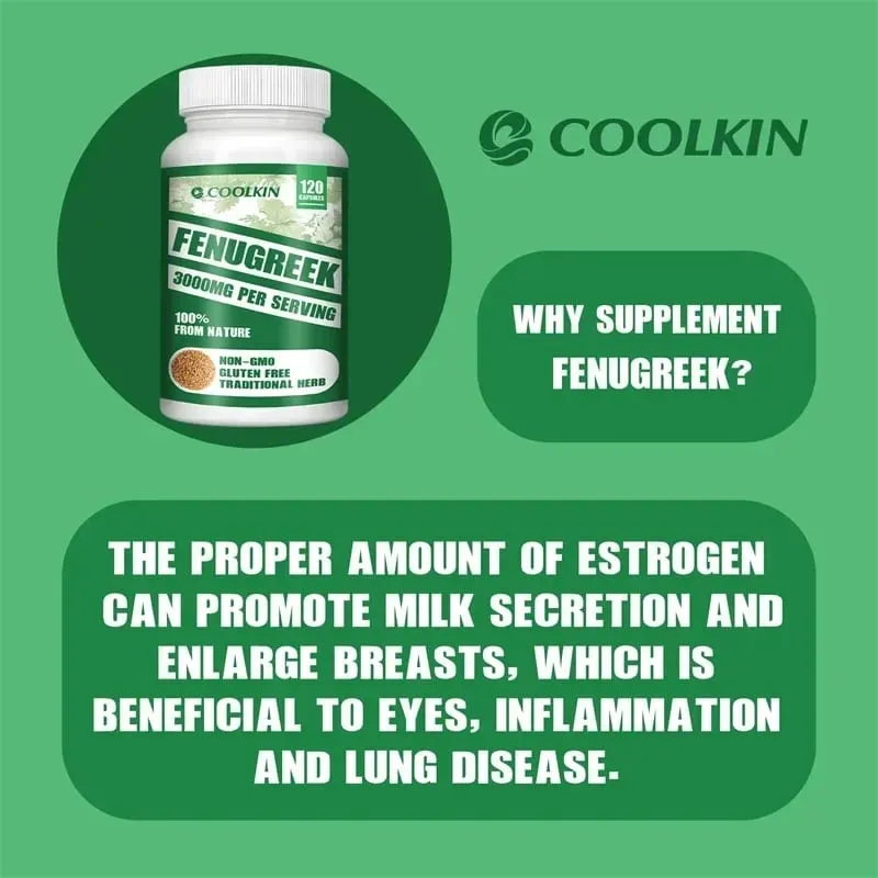 Fenugreek 3000MG - Angkop para sa mga Inang Nagpapasuso sa Pagbuo ng Dibdib Pinahusay na Sirkulasyon - Mayaman sa Protein at Bitamina