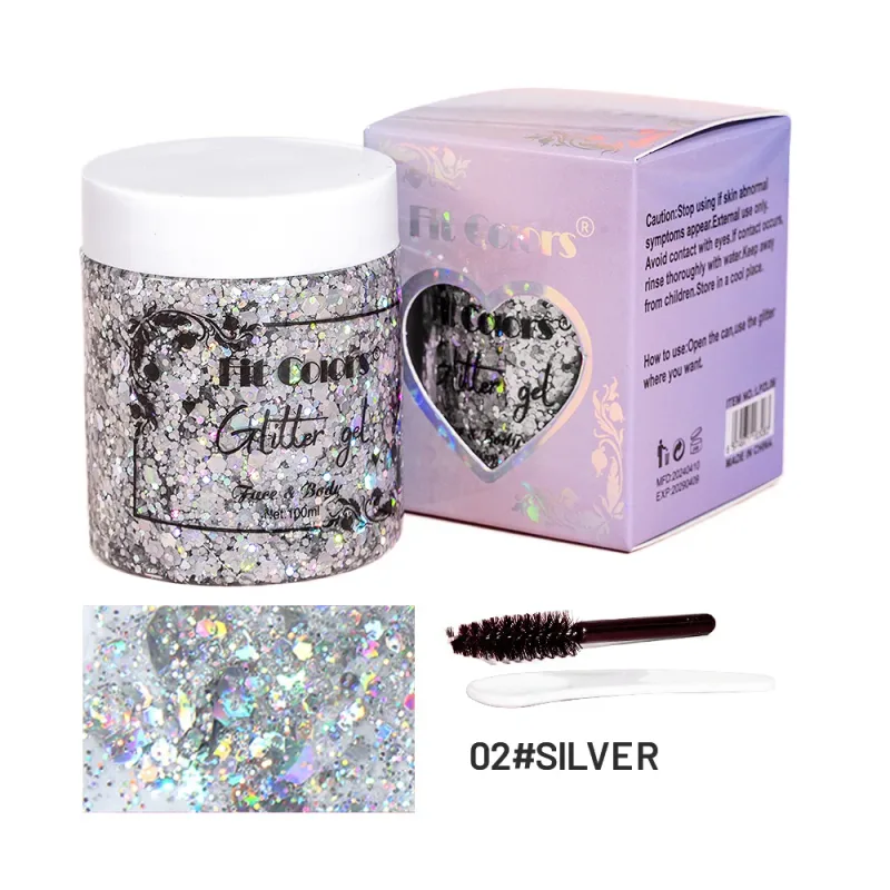 100ml Glitter Gel Eye Shadow Liquid Face Body Large Sequin Gel Πολυλειτουργικό Πολύχρωμο Loose Sequins Cream Party Διακόσμηση