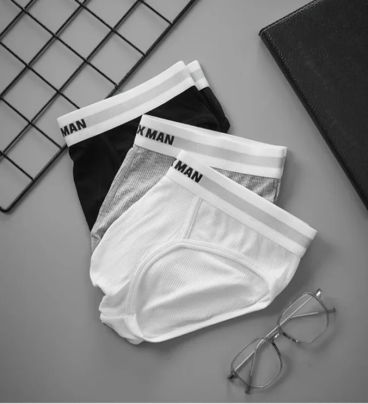 3Pak Sommer Enkeltlags Herreundertøj Lavhøjdede trusser til mænd Elastic Comfort Fit Undertrusser Ropa Interiør Hombre