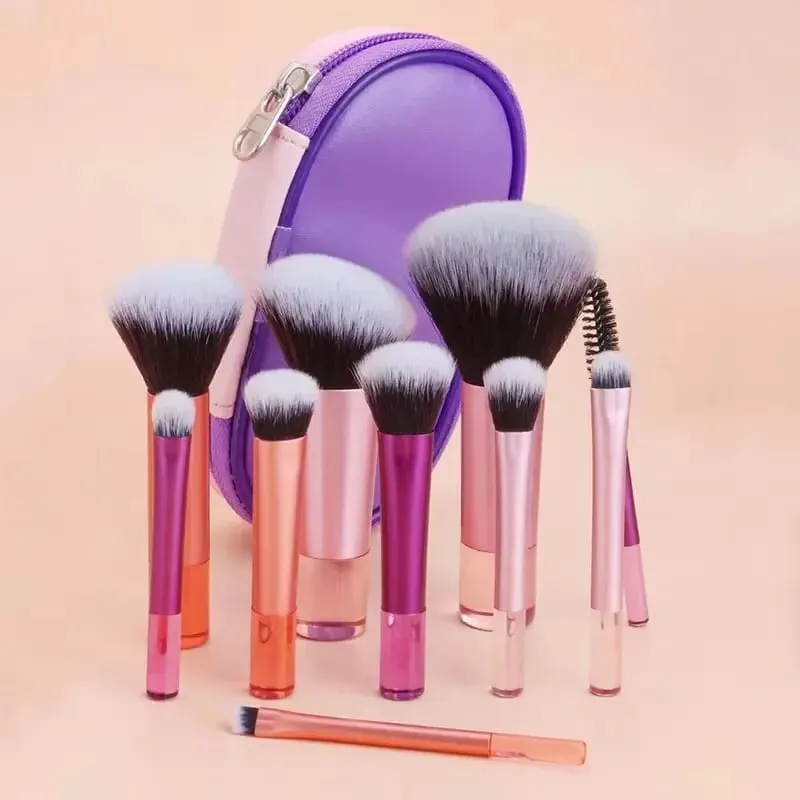 10 τμχ πινέλα μακιγιάζ σετ με τσάντα Cosmetic Eye Shadow Foundation Loose Powder Blush Detail Brush Blending Beauty Make Up Tools