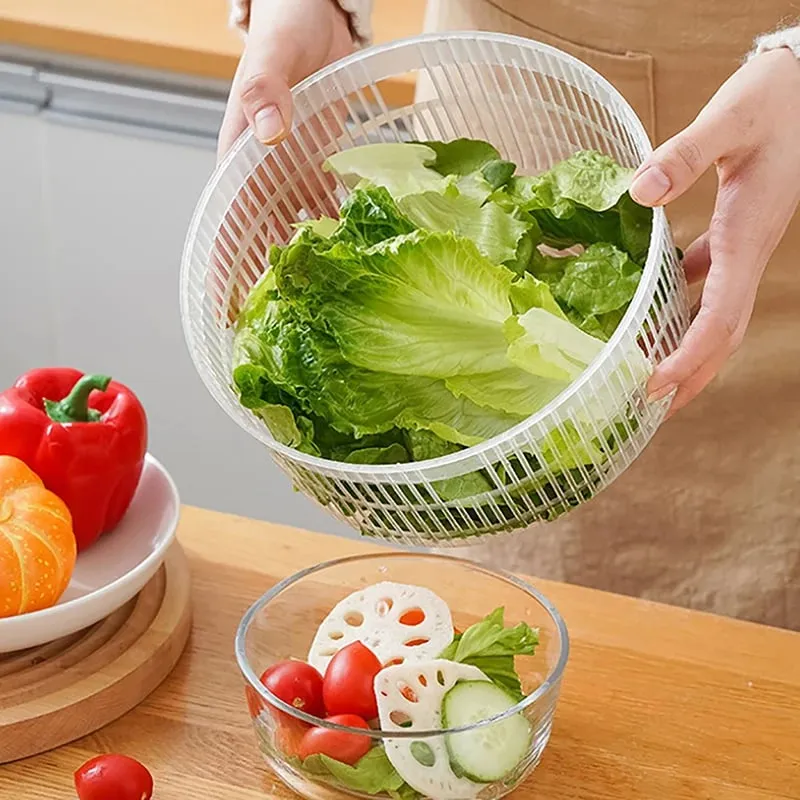 Salad Spinner Dryer Vegetable Fruit Food Drain Basket Dehydrator Quick Washing Drying Εγχειρίδιο Φυγόκεντρος Κουζίνα Οικιακό Εργαλείο