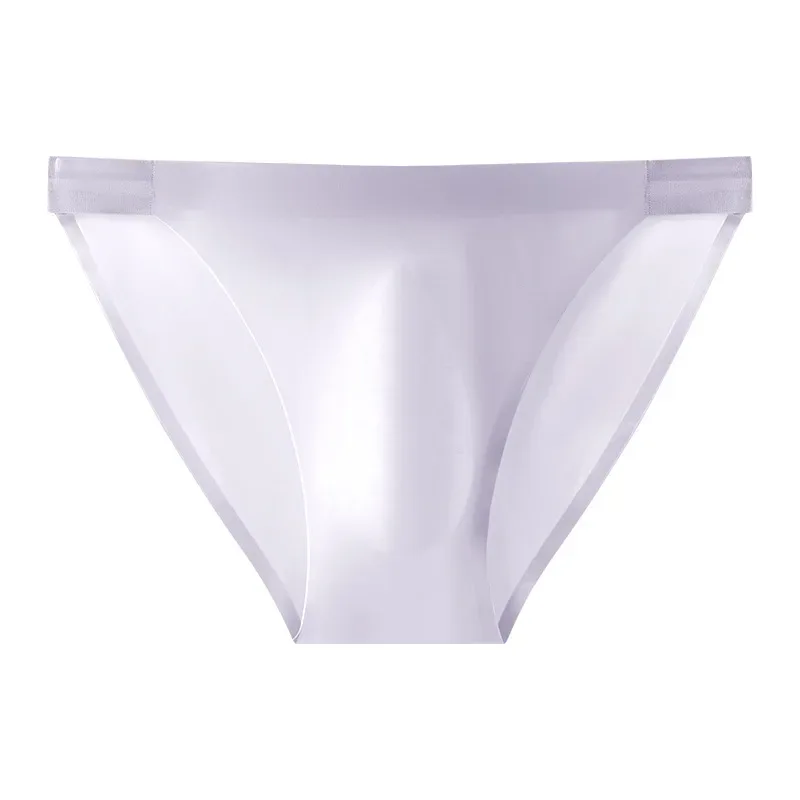 Smooth Seamless Underwear Men Sexy Ice Silk Briefs Quick Drying Underpants Male Breathable Lingerie Male Silky Undies Short Pant