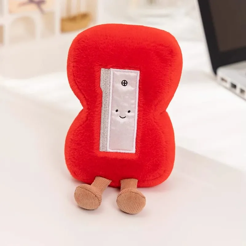 Kawaii נייר מכתבים סחורה צעצוע קטיפה ממולא ספר סרגל דמוי אדם מחדד כרית מחק כרית קישוט מתנה