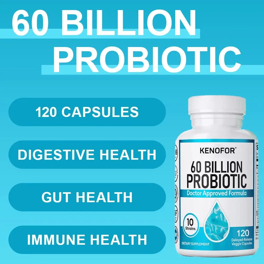 60 Bilyong Probiotic Supplement - 10 Natatanging Strain + Organic Prebiotics - Suporta sa Pagpapalakas ng Immune System sa Gut at Digestive Health — image 4