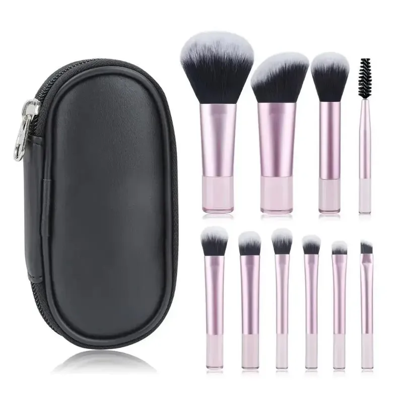 10 τμχ πινέλα μακιγιάζ σετ με τσάντα Cosmetic Eye Shadow Foundation Loose Powder Blush Detail Brush Blending Beauty Make Up Tools