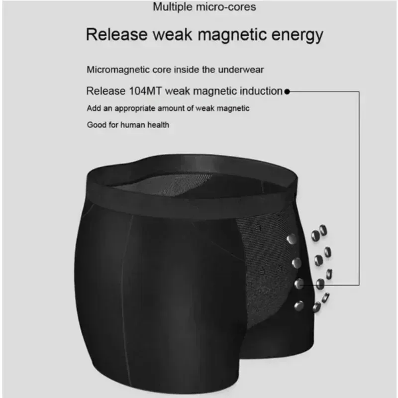 Upgraded 53 Magnets Boxer Briefs for Men Magnetic Therapy Pain Relief Blood Circulation Brazilian Underwear Size L to 5XL