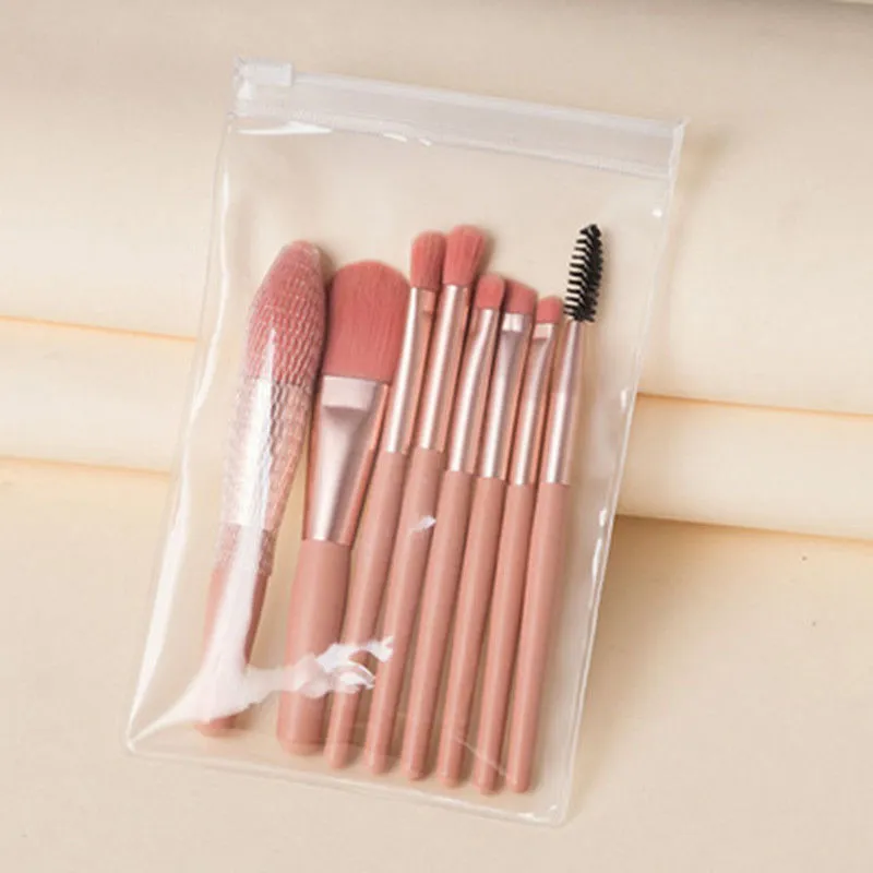 8 Buah Set Kuas Rias Macaron Alas Bedak Mata Kuas Kosmetik Wanita DIY Alat Rias Lembut Kecantikan Pencampur Bubuk Perona Pipi