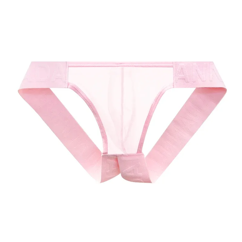 Trendy Men's Thong Comfortable Passionate Fitness Underwear Show Buttocks Personality Transparent Men Summer Triangle Brief