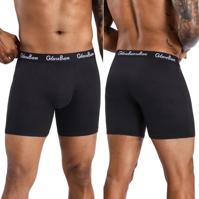 5 pz Set Mid-Lungo Boxer Nero Biancheria Intima Degli Uomini Traspirante Mutande Maschili per Gli Uomini Homme Boxer Sottovesti Mutandine Morbide 2024