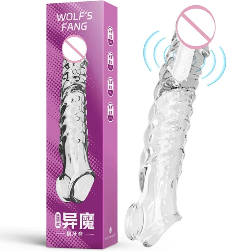 Reusable Cock Ring Vibrator Delay Condom Penis Sleeve Extension Extend Dildo Adult Anal Plug Sex Toys For Men For Women Sex Toys