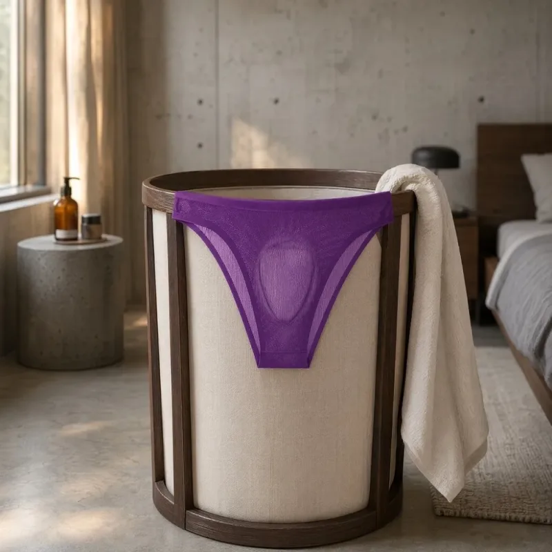 Soft Ice Silk Men's Triangle Panties Lingerie Breathable Men Thin Briefs Solid Color Large Size Underwear for Men Male