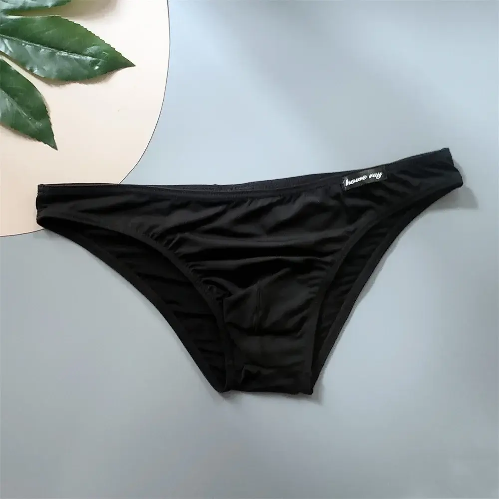 Ice Silk Underwear Men Pouch Underwear Male Elastic Belt Panties Sexy Plus Size Bikini Slips Hombre Seamless Lingerie