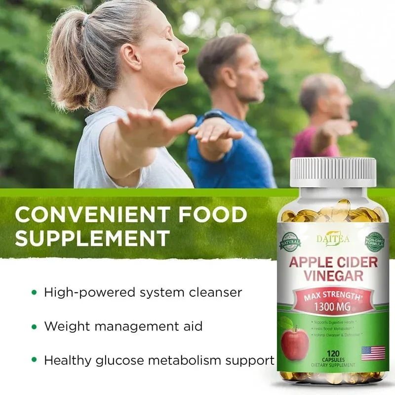 Daitea apple cider vinegar capsules support obesity-prone body management burn fat and inhibit fat accumulation