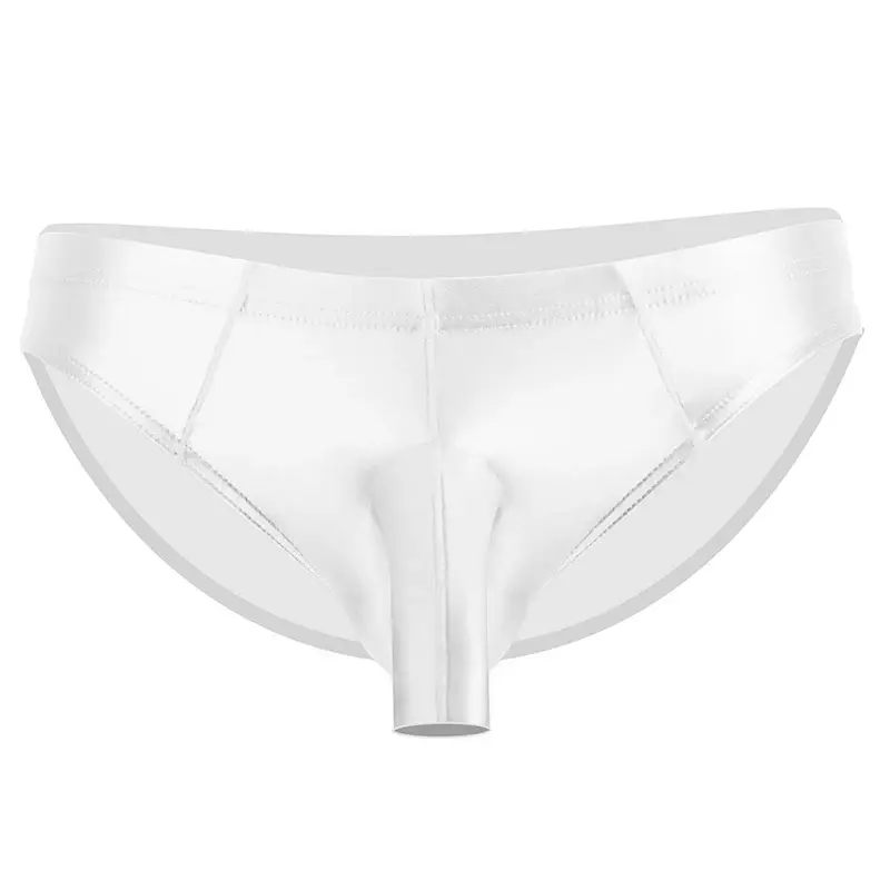 High Elastic Bikini Briefs gay Men's glossy underwear open Pouch Panties Men Smooth gay underwear