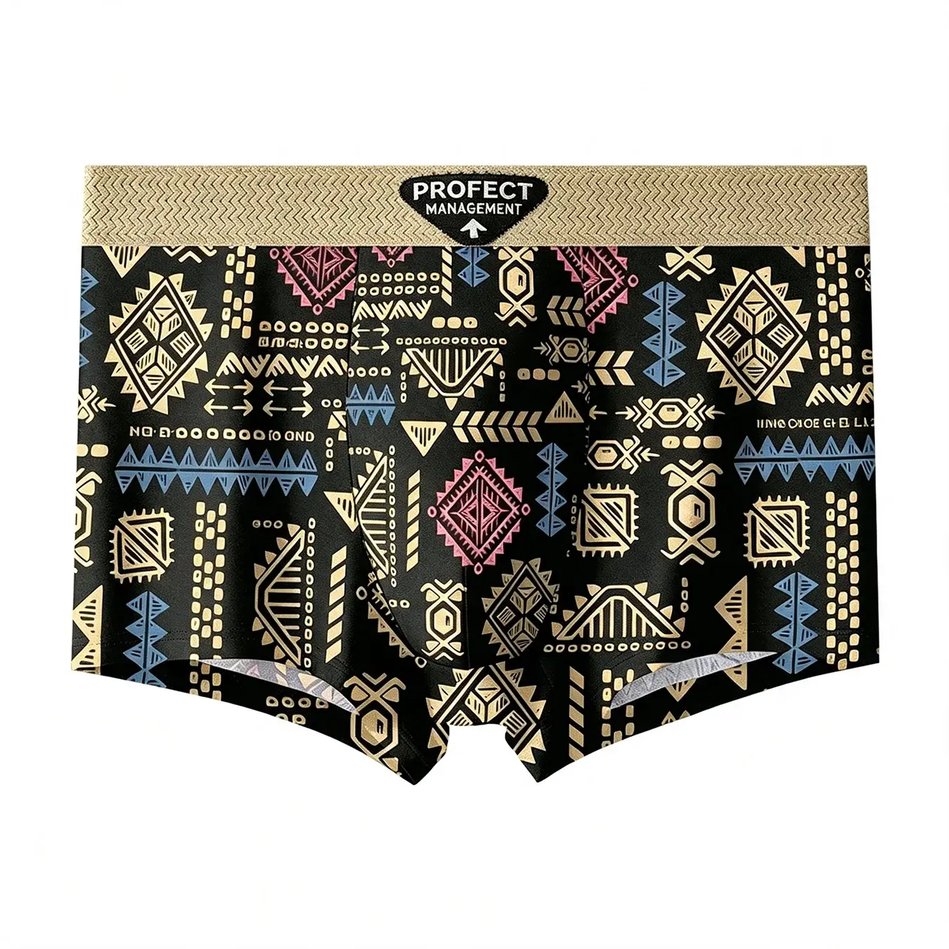 3pcs/set Fashion Men Underwear Men's Retro Geometric Print Boxer Briefs Soft Breathable Mid-Waist Underwear Comfortable Shorts