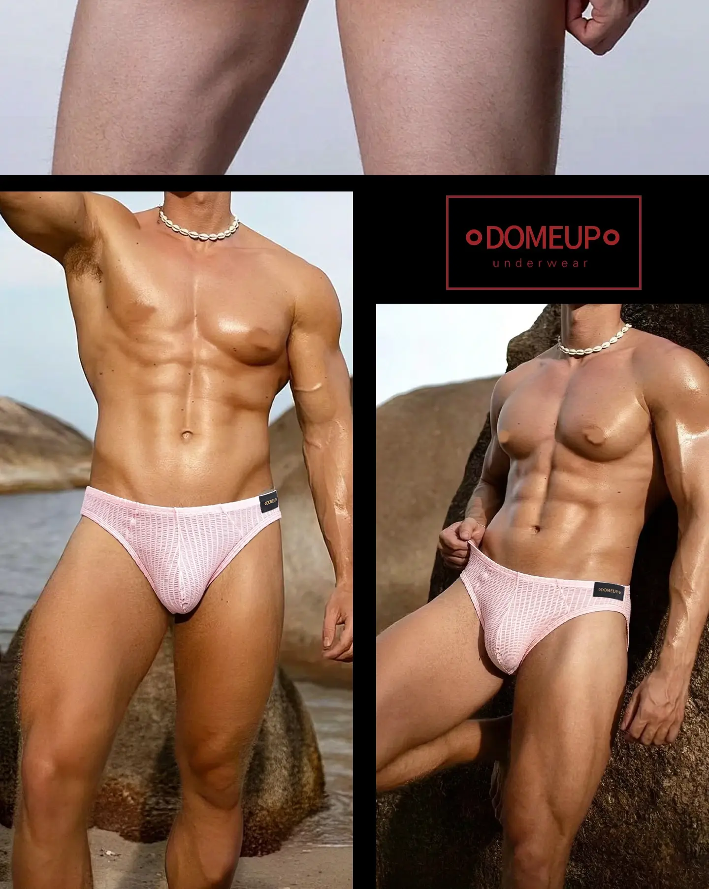 Men's Low‑Rise Briefs, Vertical Striped Sheer Mesh Underwear, Nylon Elastane Stretch Pouch Underpants for Daily Wear