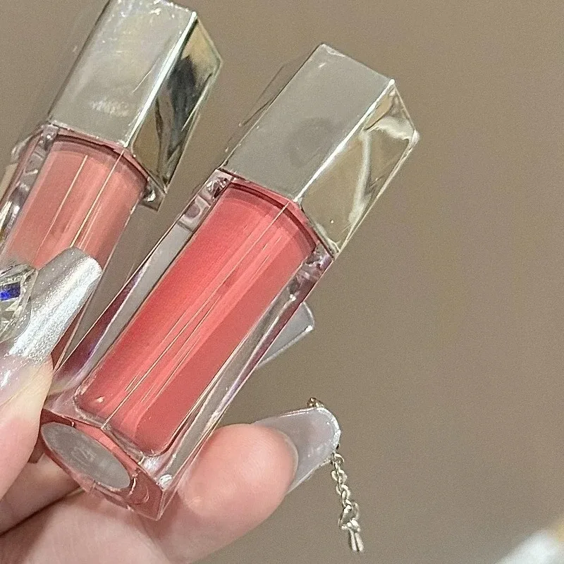 Ice Transparent Brown Lip Gloss Moisturizing Glossy Liquid Lipstick Water Light Glass Mirror Lip Glaze Long-lasting Beauty Lips