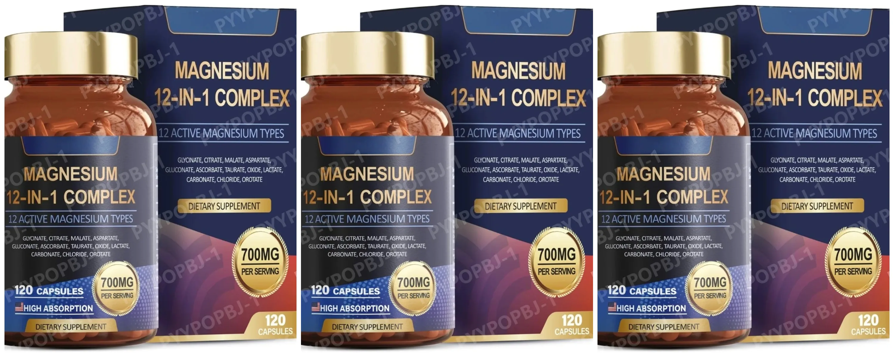 Συμπλήρωμα μαγνησίου 700 mg Complex 12 σε 1 μαγνήσιο με γλυκινικό κιτρικό μηλικό οξείδιο ταυρικό ασπαρτικό οροτικό μαγνήσιο