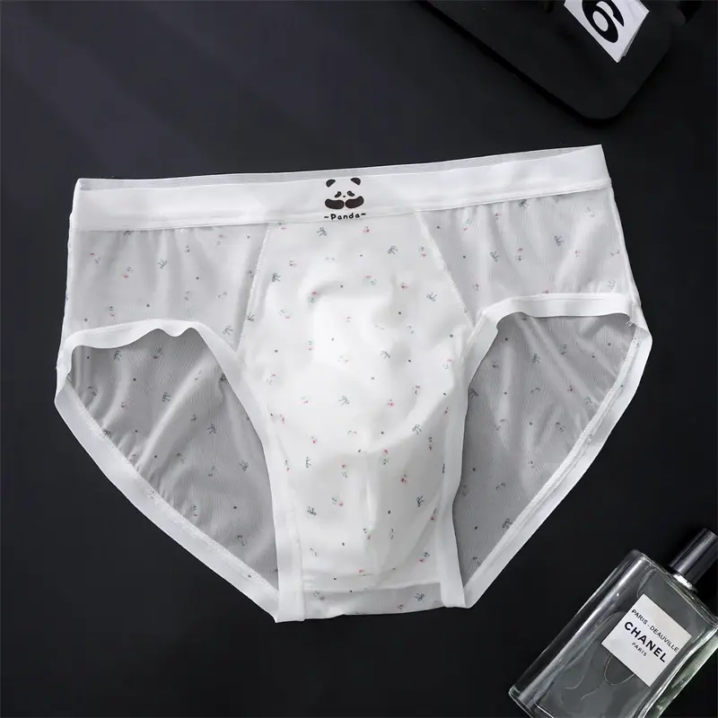 New Bare feel men's underwear printed sissy cuecas masculino ice silk sexys tøy men cueca thin seamless calzoncillos hombre
