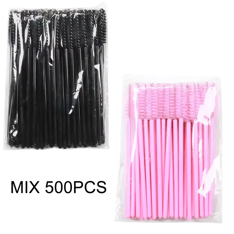 500Pcs Eyelash Brushes Eyelashes Extension Brush Mascara Wands Applicators Makeup Accessories Para sa Eyelashes Eyebrows Wholesaler