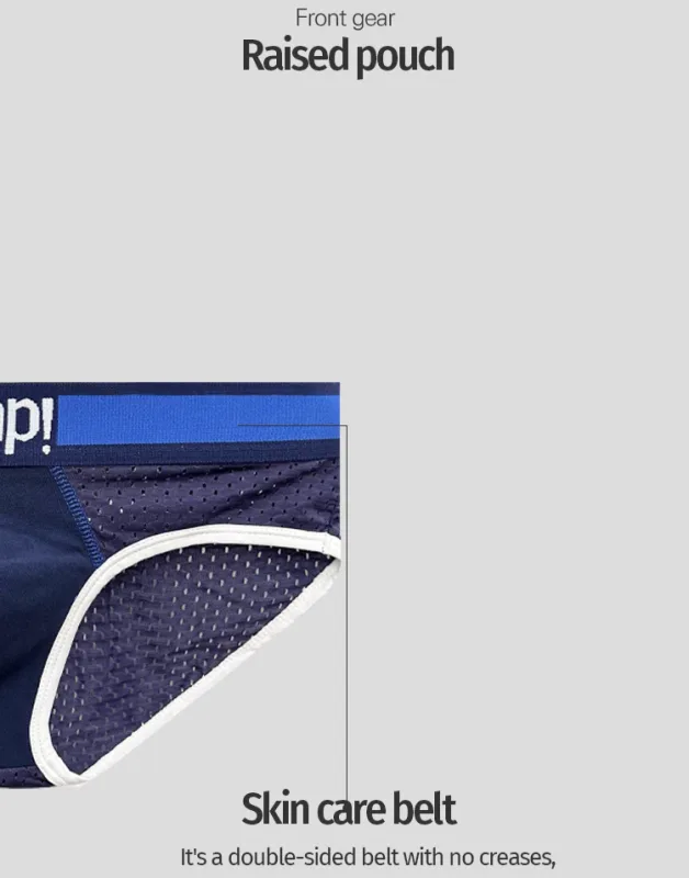Men's Low Waist Slimming Mesh Briefs U Convex Pouch Elastic Waistband Breathable Colorful Jockstrap Underwear