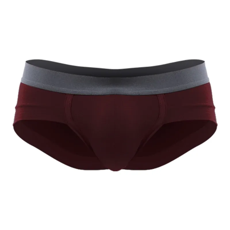Men's Underwear, Men's Briefs, U-Shaped Pouch, Modal Breathable Summer Youth White Low-Waist Briefs
