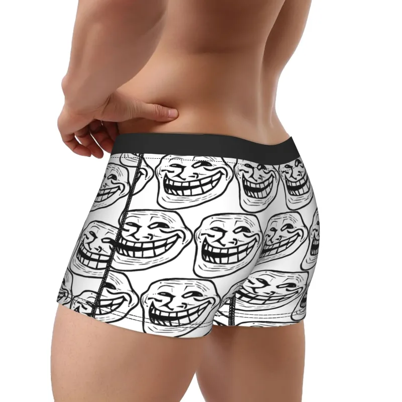 Rage Comic Trollfac Trunk Funny Anime Pouch Underwear Hot Sale Corak Boxer Brief Selesa Lelaki Seluar Dalam Plus Saiz