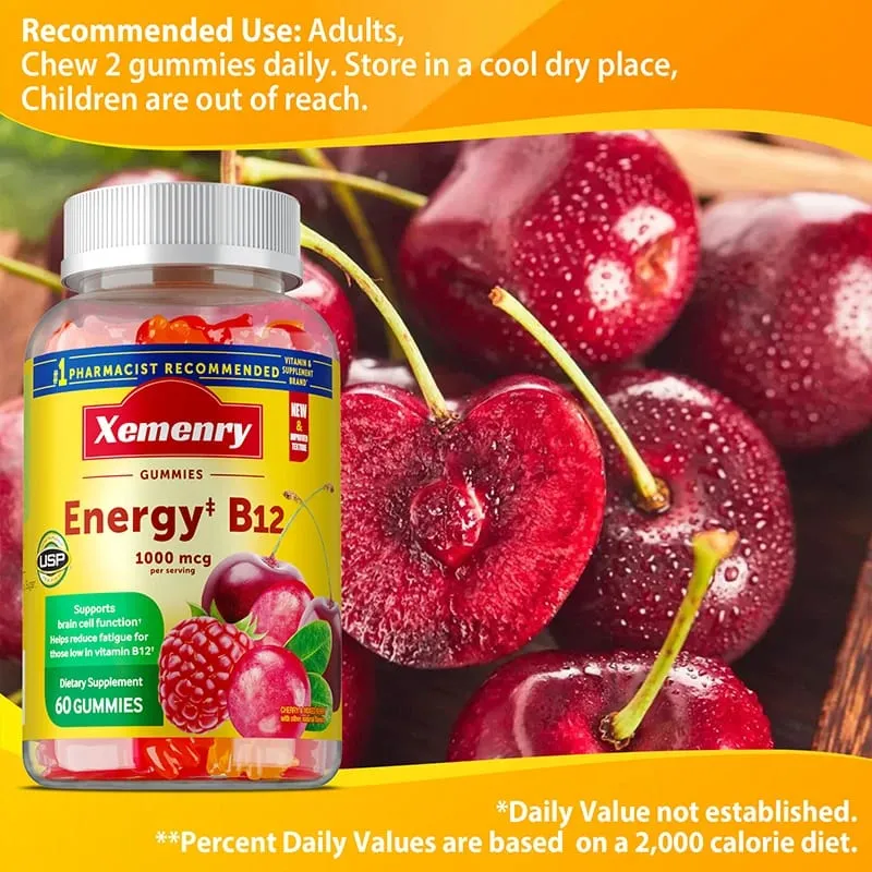 Bitamina B12 Gummies - Nakakatulong Ito sa Pagpapanatili ng Enerhiya sa Pagpapalakas ng Metabolismo at Sinusuportahan ang Mga Buto at Ang Immune System