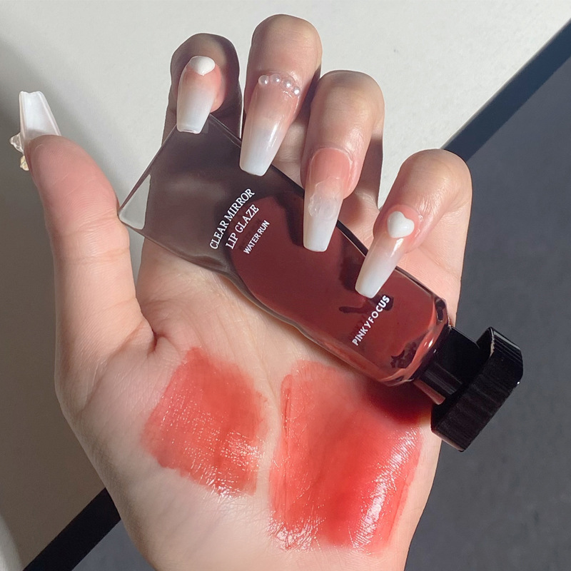 Black Mirror Water Lip Gloss Lip Glaze שפתון זכוכית שקופה שמן שפתון עמיד למים שפתון נוזלי עירום חום איפור בגוון שקוף