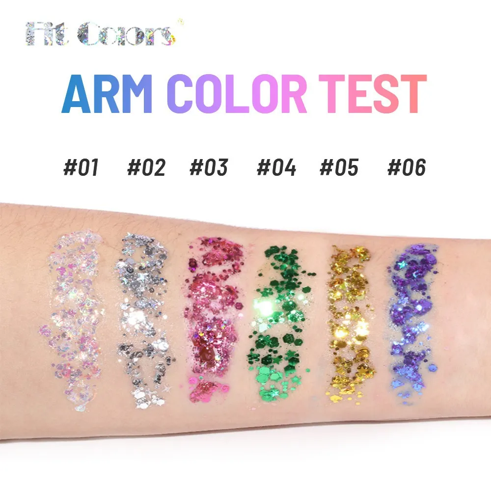 100ml Glitter Gel Eye Shadow Liquid Face Body Large Sequin Gel Πολυλειτουργικό Πολύχρωμο Loose Sequins Cream Party Διακόσμηση