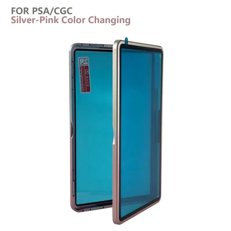 Casing Pelindung Kartu Bertingkat Aloi Aluminium Warna Gradien untuk Tempat Pajangan Bumper Kartu Perdagangan Tahan Gores UV & BGS PSA/BGS
