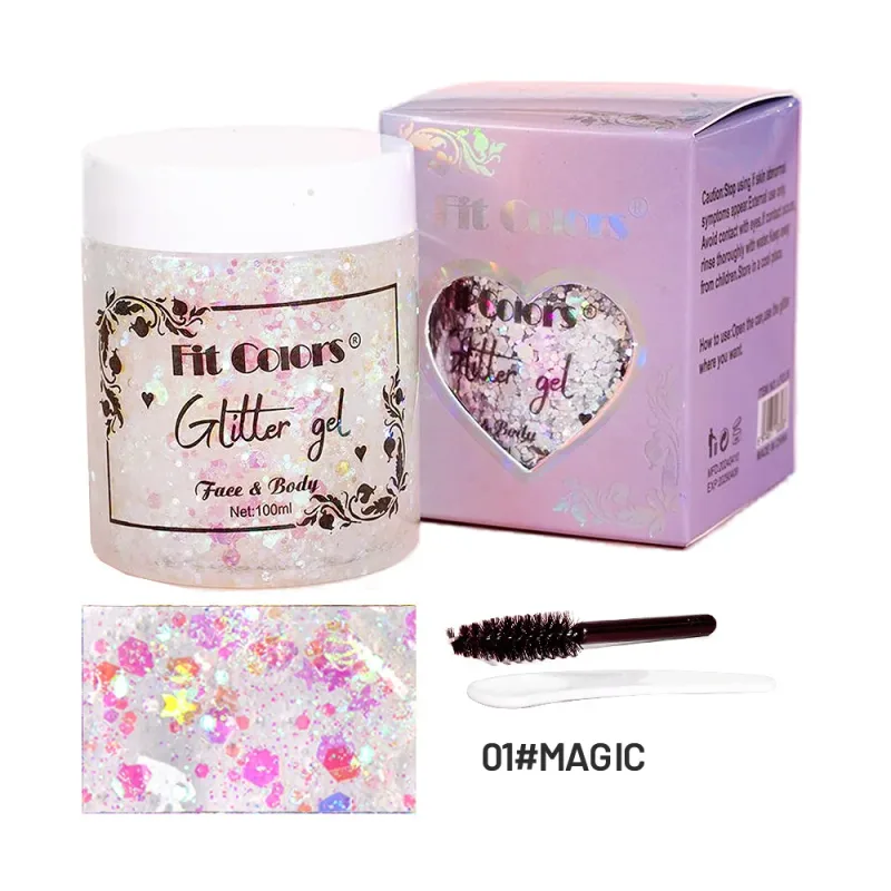 100ml Glitter Gel Eye Shadow Liquid Face Body Large Sequin Gel Πολυλειτουργικό Πολύχρωμο Loose Sequins Cream Party Διακόσμηση