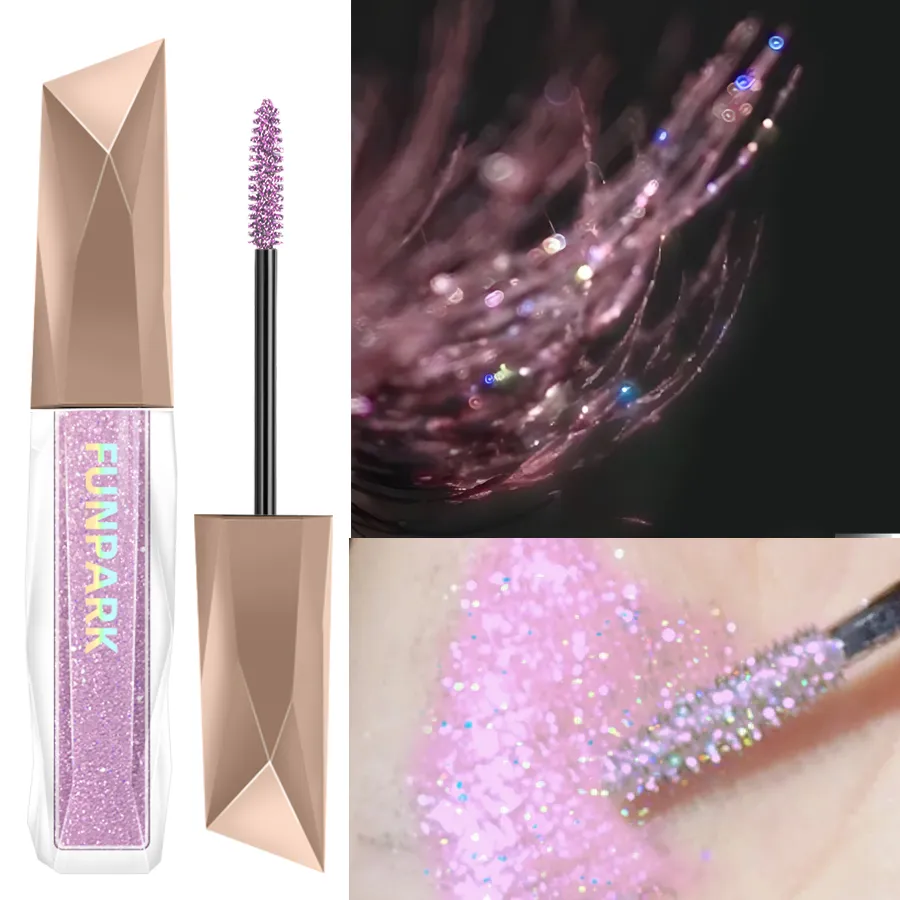 1db vízálló Diamond Shine Volume Curl szempillaspirál-Glitter Snow Effect szempilla sminkhez Női kozmetikai maszatálló szempillaspirál