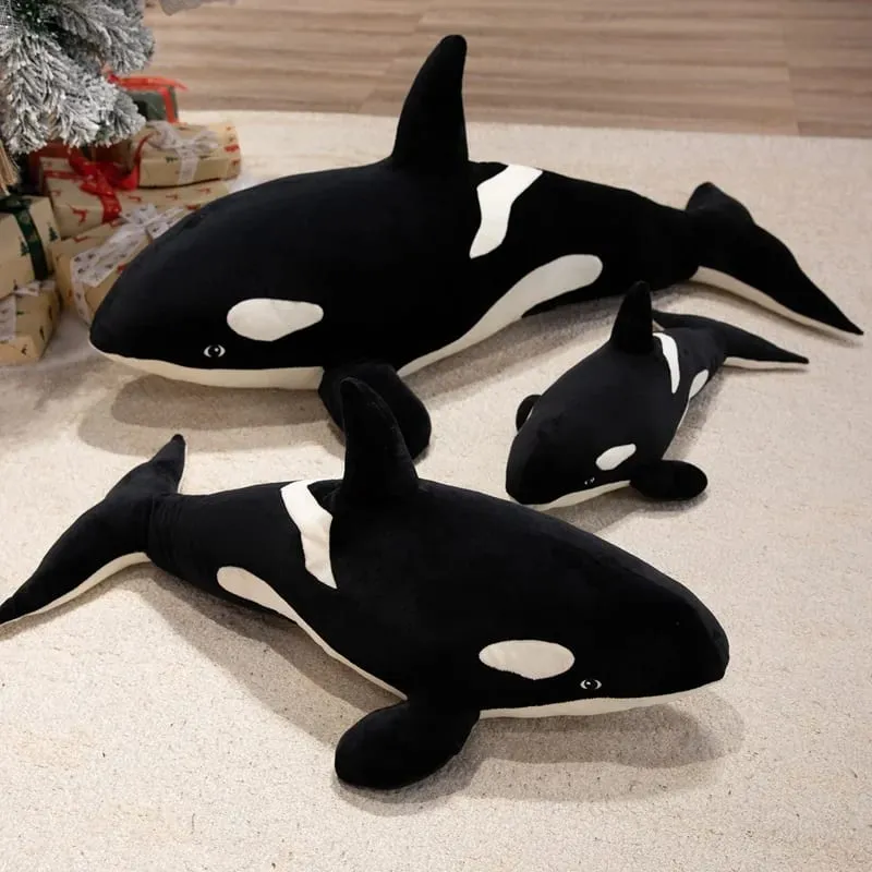 Δώρο βελούδινο μαξιλάρι Orca Killer Whale 50/70 εκ. Μαλακό μαξιλάρι με ριχτάρι λευκής φάλαινας Καναπές κρεβατοκάμαρας Δώρο βελούδινο μαξιλάρι