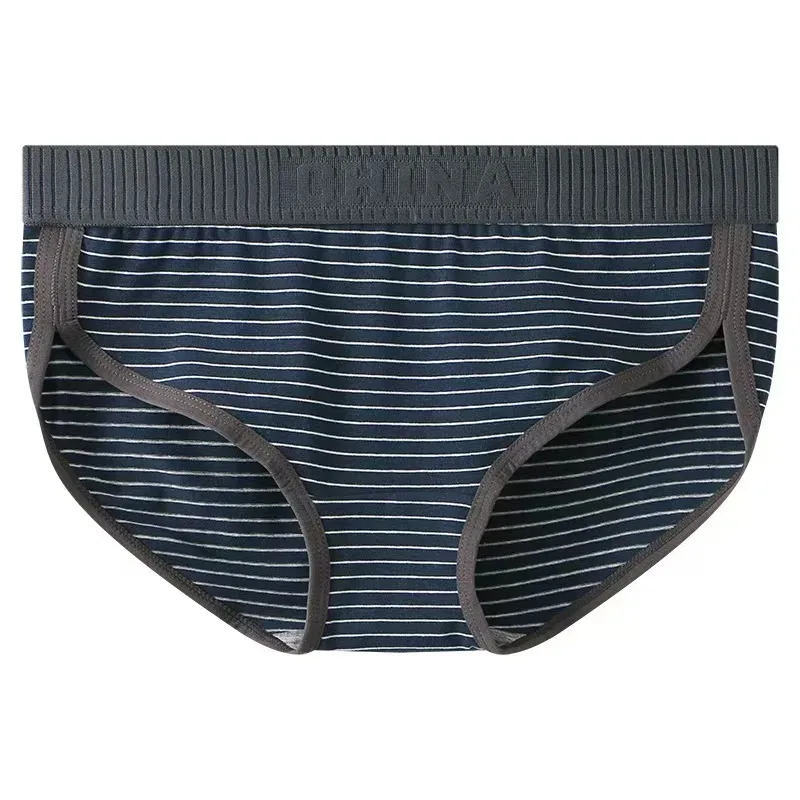 Men's Cotton Low Waist Elastic Sexy Loose Breathable Youth Pant Headband Underwear Summer Cotton Briefs