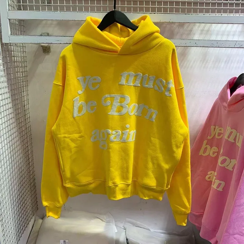 23FW Classic Foam Logo Ye Must Be Born Again Hoodie Heren Dames Beste kwaliteit Oversize Kanye West CPFM.XYZ Sweatshirts Veelkleurig