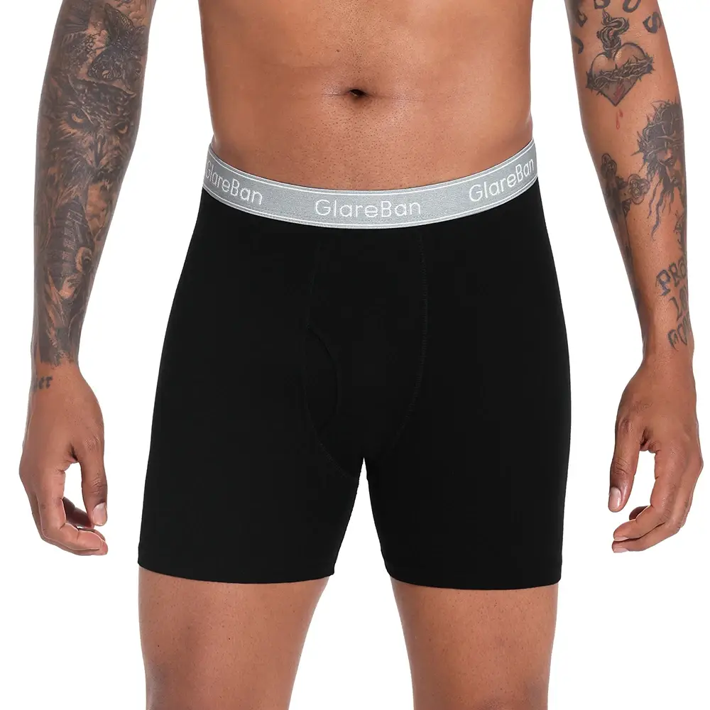 4pcs Black Long Leg 100% Cotton Boxer for Men New Underwear Male Brand Panties And Underpants For Homme Shorts Box Slip Briefs